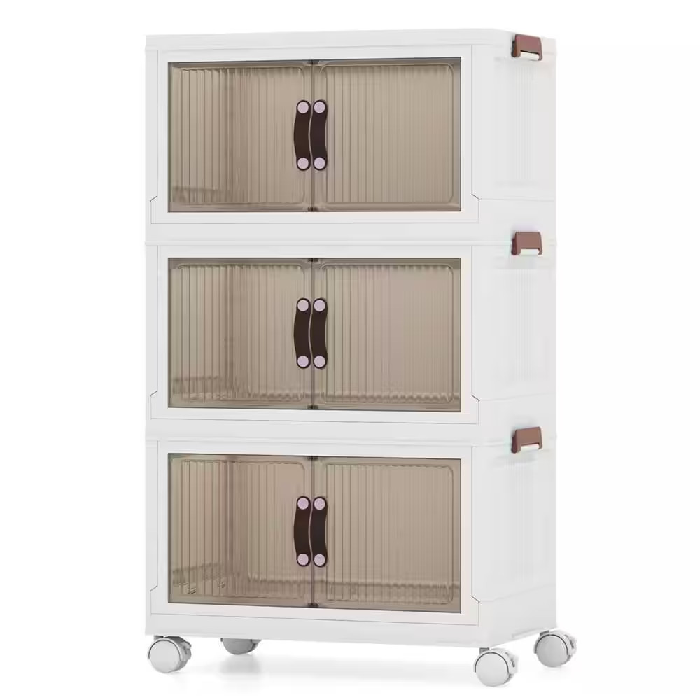 White 43.5 In. H Storage Cabinet with 2 of Shelves