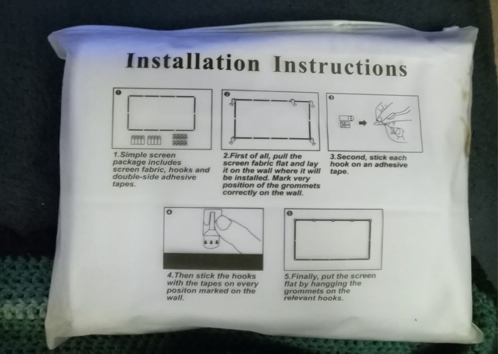 Simple Projector Screen, Portable, Mdbebbron ~ Scale: 16:9, Size 120 Inches, NEW
