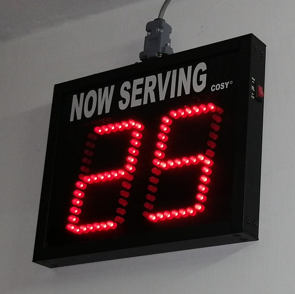 Token Number Display System, LED UP DOWN Counter, 4" LED digit. 2 Digit Display