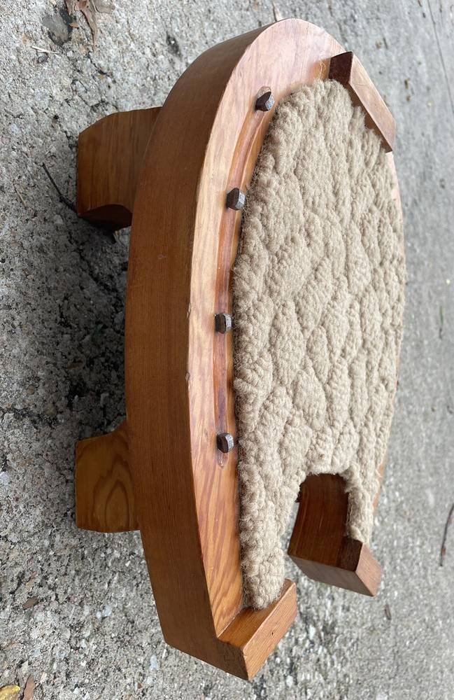 Antique primitive horse shoe Foot Rest Step Stool Solid Wood