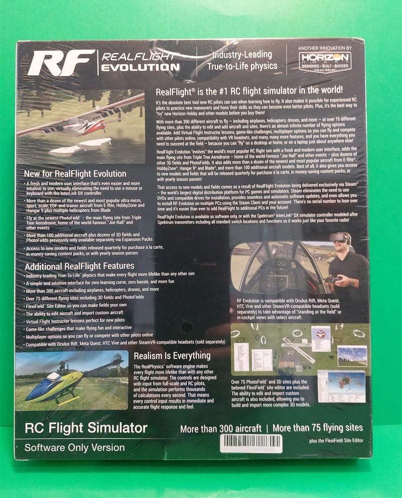 RF REALFLIGHT EVOLUTION RC FLIGHT SIMULATOR - SOFTWARE ONLY VERSION - SEALED