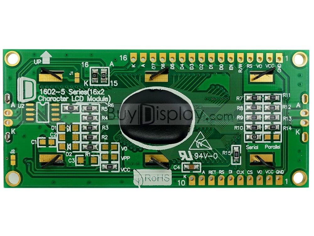 3.3V Black White 16x2 Character LCD Module Display/Tutorial,Serial SPI/Parallel