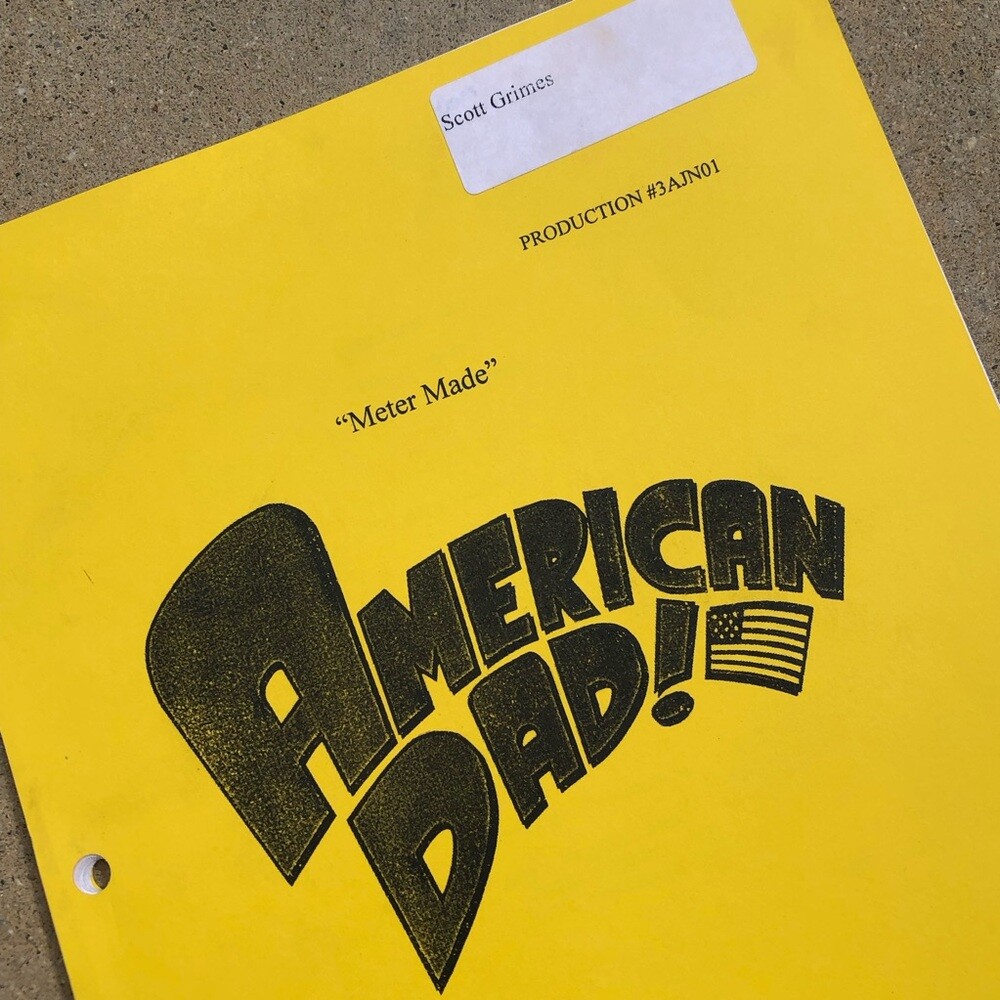 American Dad Scott Grimes Steve Smith Used Meter Maid Episode Table Draft Script