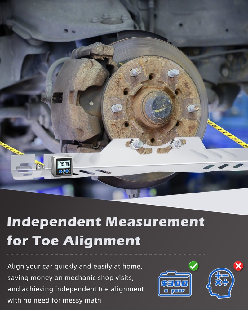 Toe Alignment Tool Includes Two 5m Metal Tape Measures DIY Measurement Silver