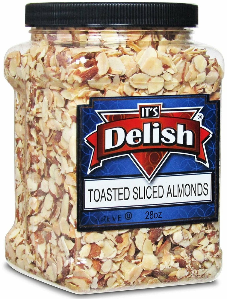 Toasted Sliced Almonds –28 OZ Bulk Reusable Jumbo container
