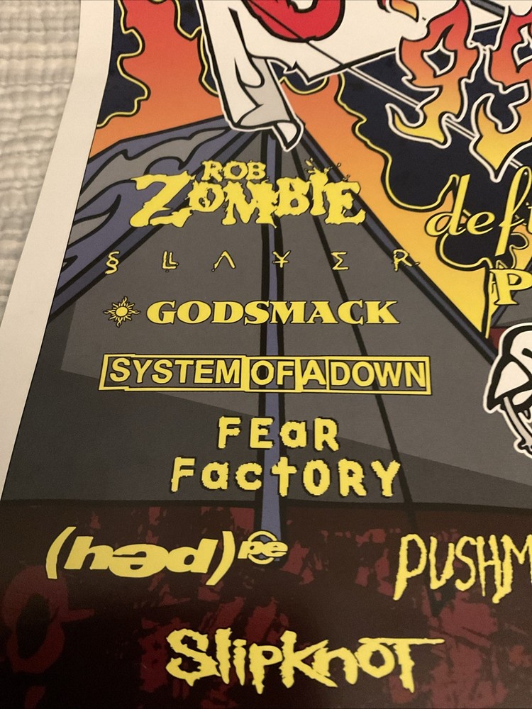 OZZY**OZZFEST 1999 POSTER**RARE BLACK SABBATH SLAYER ROB ZOMBIE