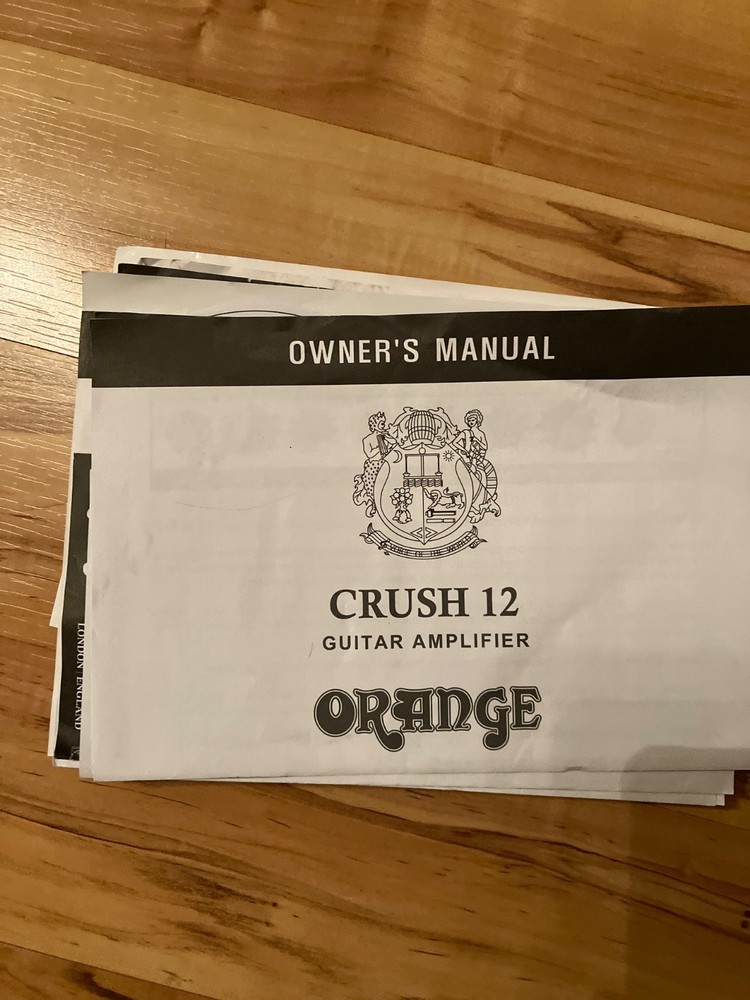 Orange Crush 12 Amplifiers Owners Manual