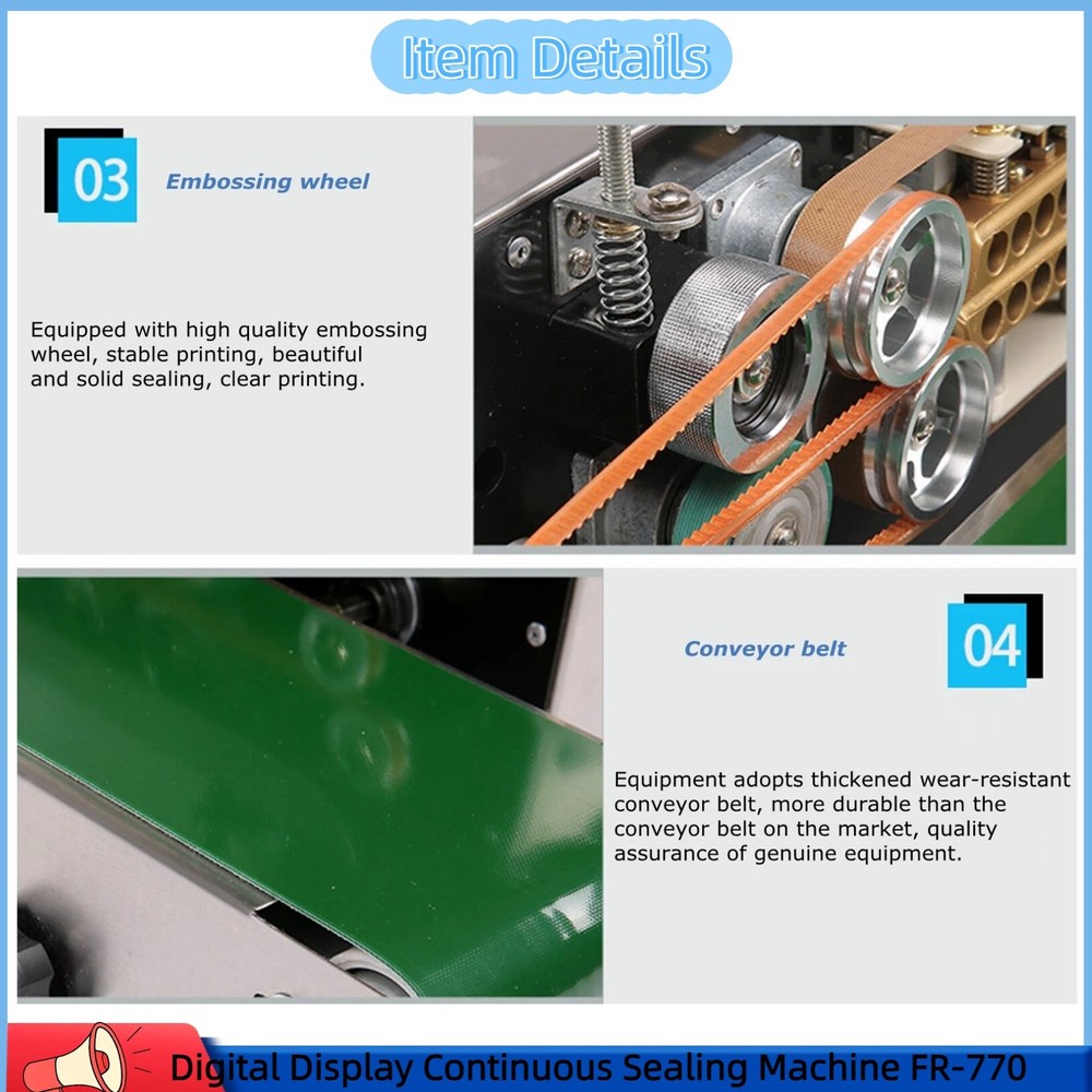 Digital Display Continuous Sealing Machine Film Sealer Packing Packaging