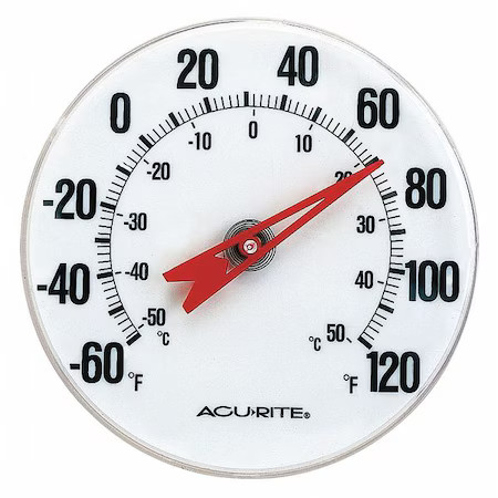 Acurite 00346A3 Analog Thermometer, 5" Dial Size