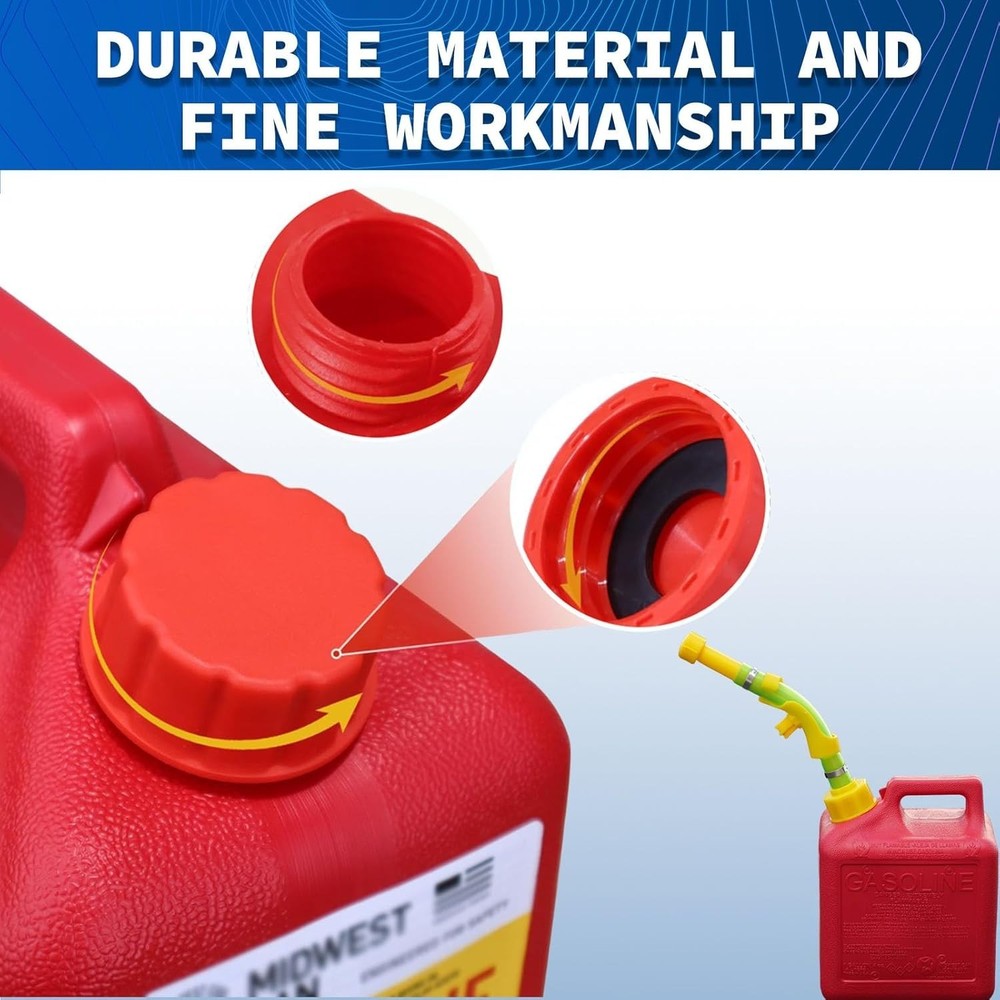 Durable 11.75" Gas Spout Replacement with Adjustable Bender & Leak-Resistant Cap