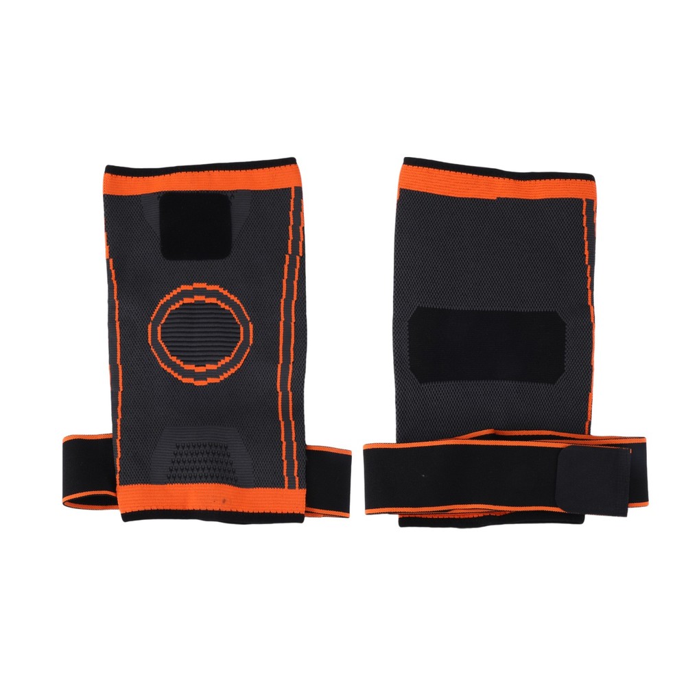 Straps O-shaped Pattern Knee Pads One Size Fits Most Gray Orange 1 Pc