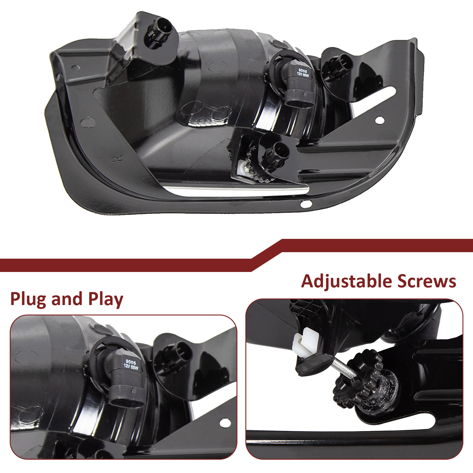 Front Fog Lights with Brackets For 2009-2012 Ram 1500 / 2010-2018 Ram 2500 3500