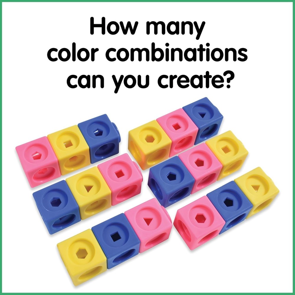 100 Soft Plastic Math Cubes - Fun Shape and Color Sorting for Preschool Learning