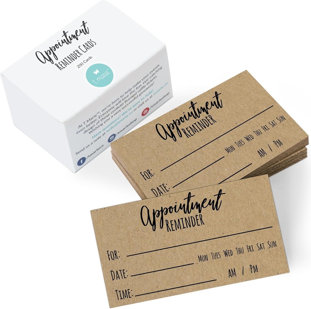 Kraft Appointment Cards (200 Pack) - Essential Reminder Solution for Businesses