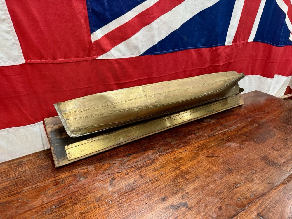 Superb Solid Brass Riveted Ship Builders Wall Mounted Half Hull.c. 1900-30’s