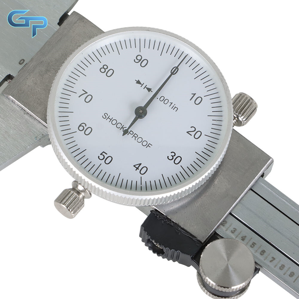 New 6 Inch Utility Dial Caliper 0.001" Resolution With Slide Lock Including Case