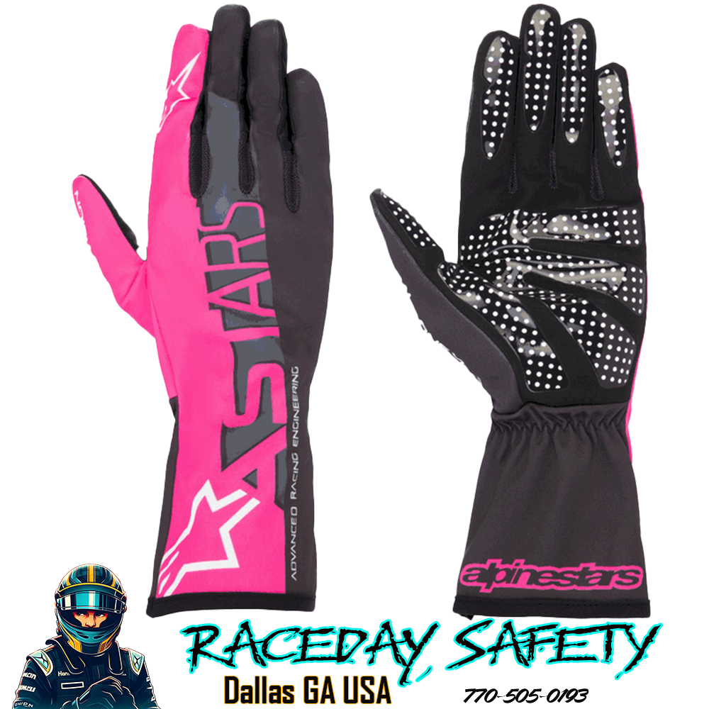 Alpinestars Tech-1 K RACE V2 ADVANCE Kart Racing Gloves Pink/Black 3552423-399