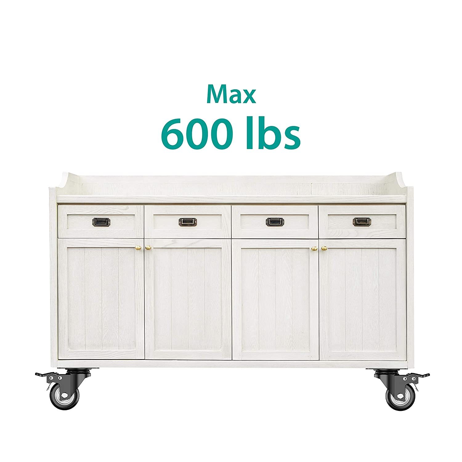 2 / 4 Pack Heavy Duty Swivel Plate Caster Wheels 3" 4" 5" Polyurethane Wheels US