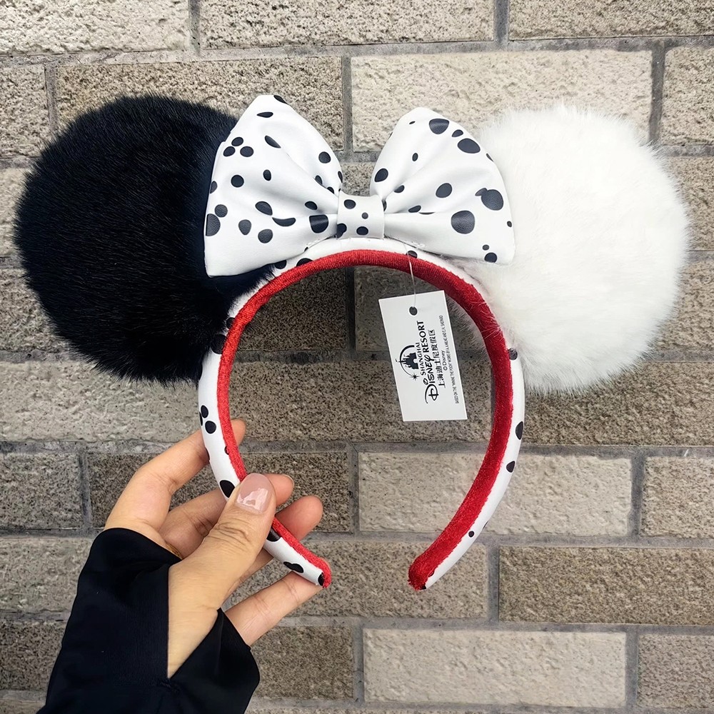 Disney- Parks Minnie Mickey Mouse Ear 101 Dalmations Cruella Devil Headband NWT