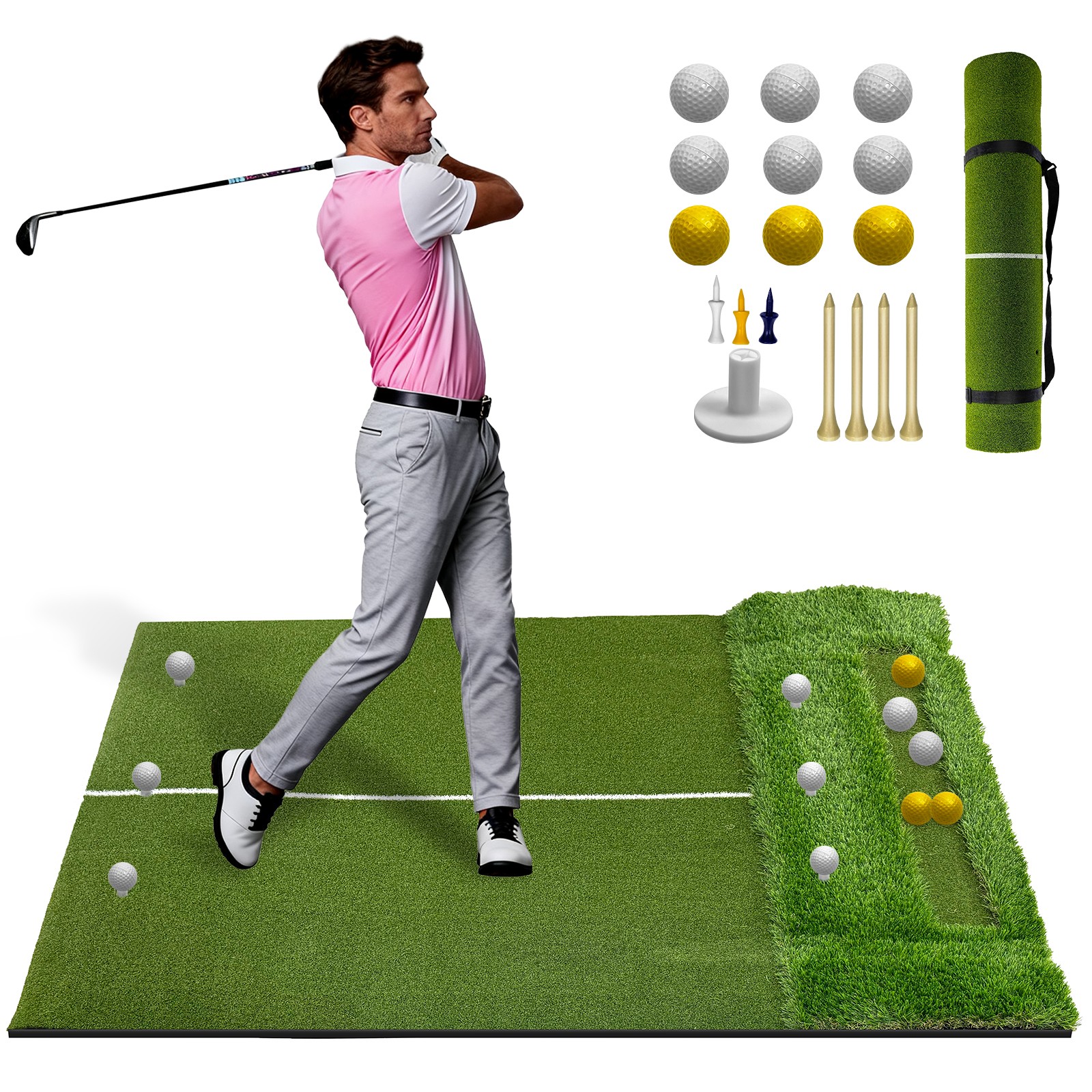 Thickened Golf Mat: 5X4Ft Heavy-Duty Golf Hitting Mats Practice Outdoor