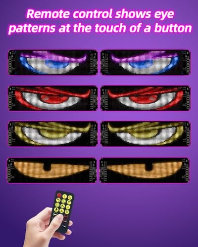 2pcs Devil Eyes Light for Windshield,14“*4”Programmable Flexible LED 14"*4"