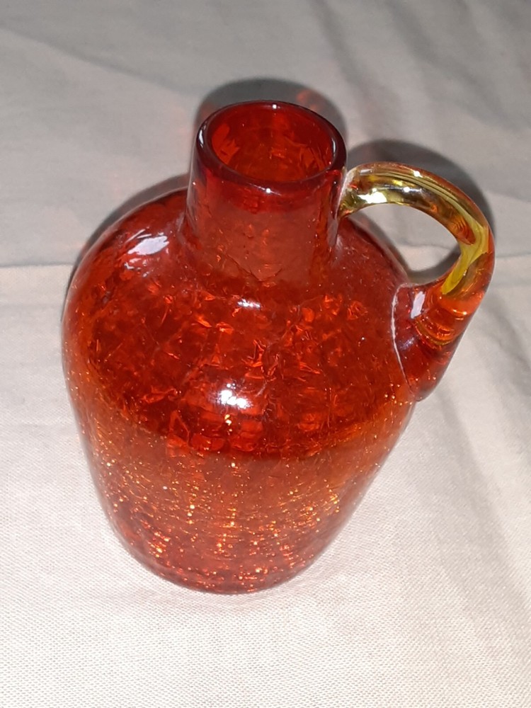 Vintage Crackle Glass Pitcher