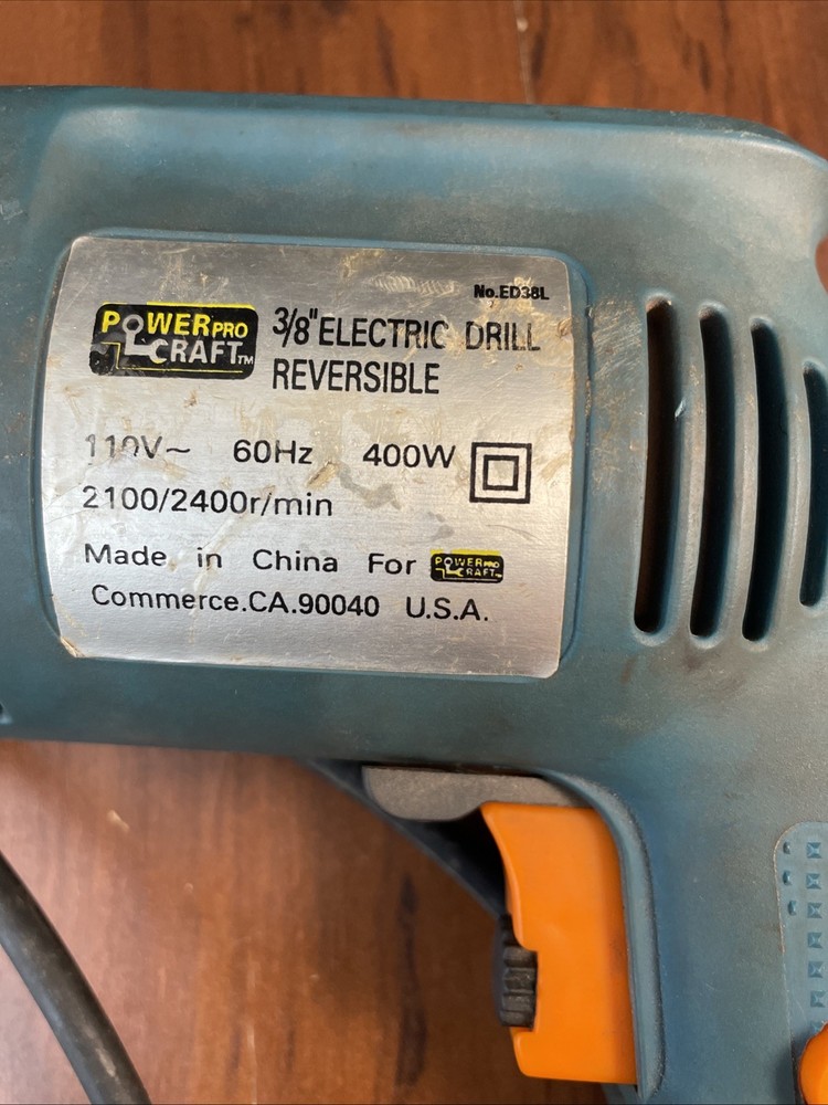 Power Craft 3/8” Reversible 2 Speed Corded Drill