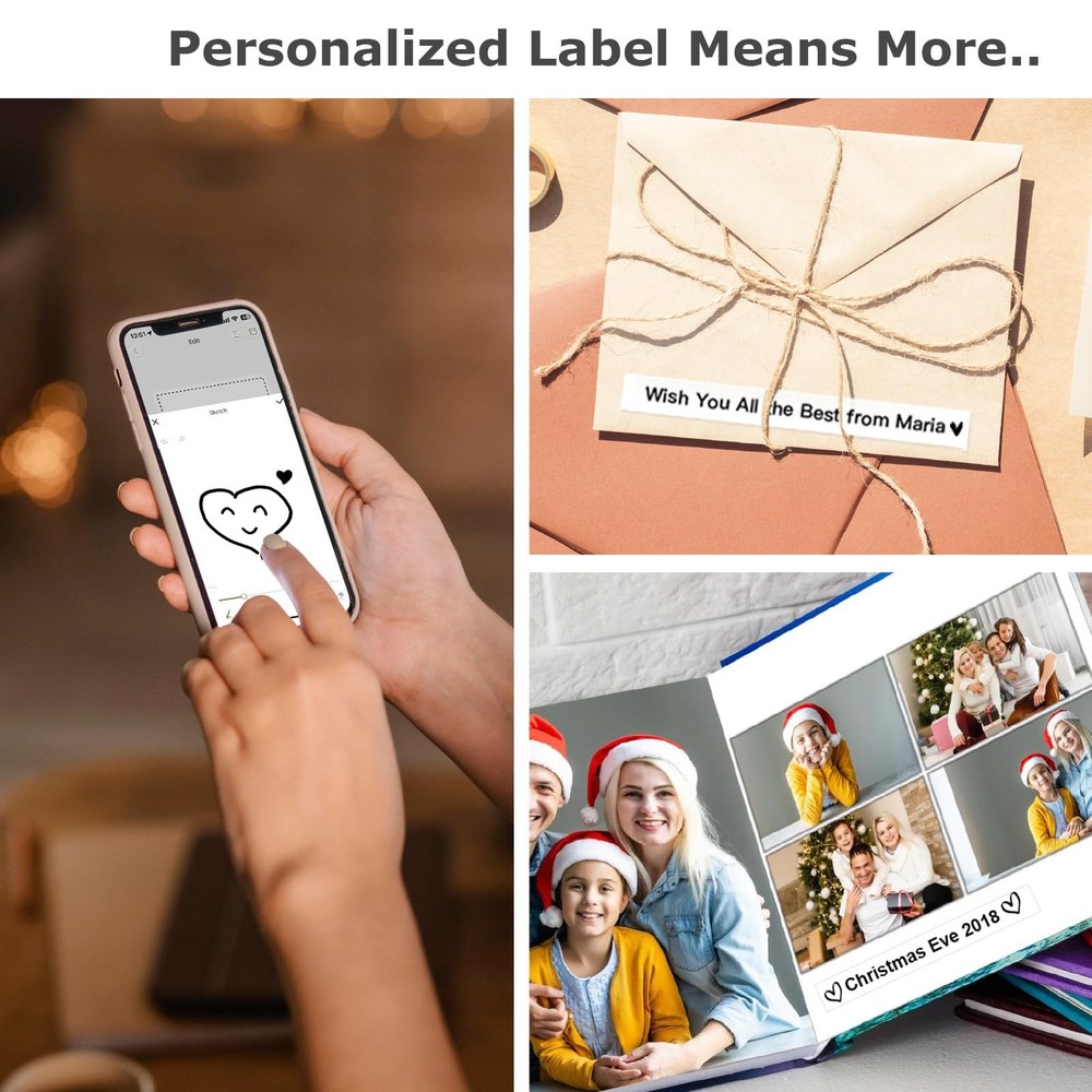 E10 Bluetooth Label Maker Machine Tape Continuous Waterproof App Fonts Black