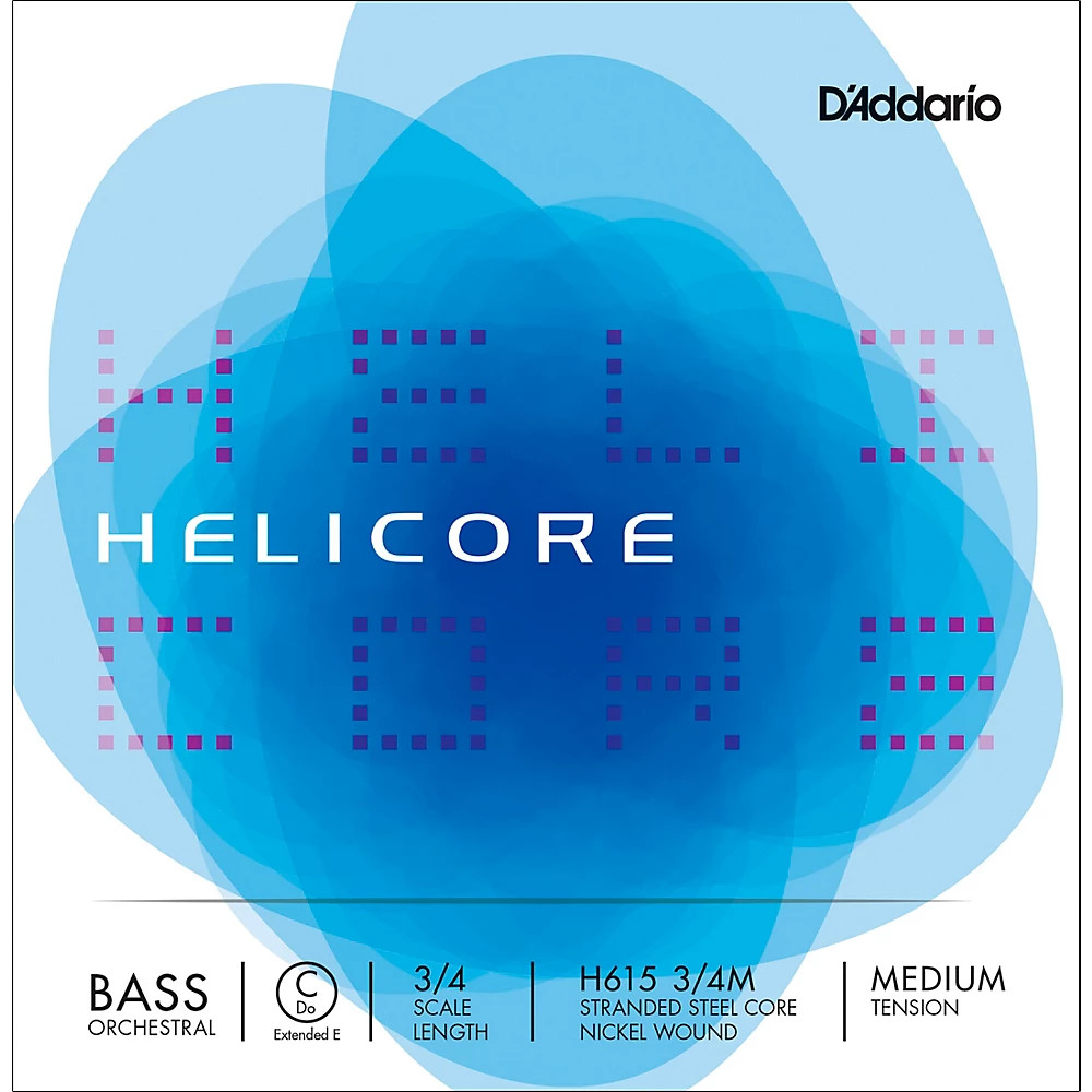 D'Addario Helicore Orchestral Double Bass C Extended E String 3/4 Size Medium