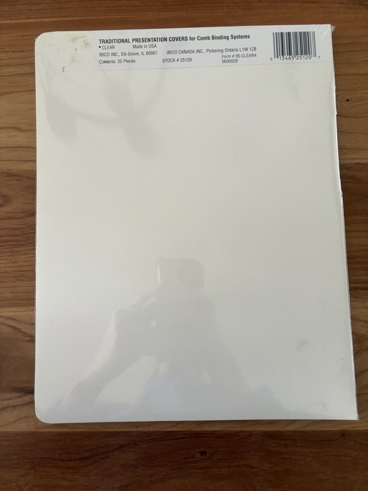 Ibico Clear Presentation Covers for Comb Binding Systems 25 Sheets