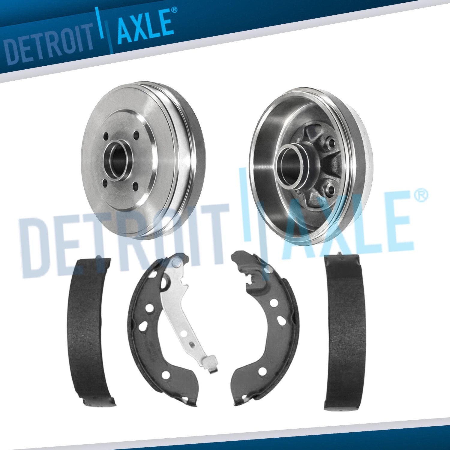 Rear Brake Drums Brake Shoes Kit for 2012 - 2019 1.6L Nissan Versa Note Micra