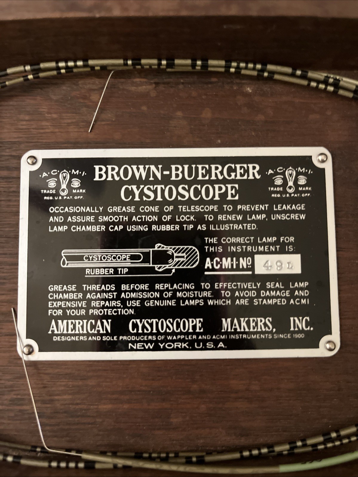 American Cystoscope Makers Vintage Instruments In Wooden Box Wappler And ACMI