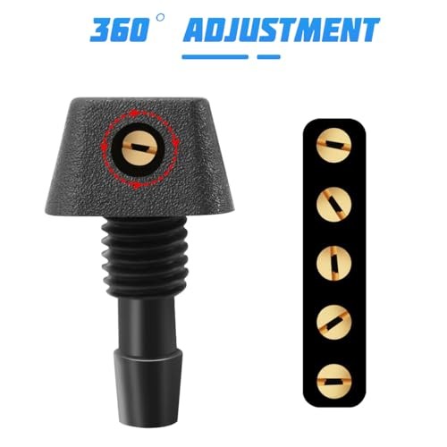 2PCS Car Front Windshield Washer Nozzles, 0.31" Adjustable Single Hole Vehicle