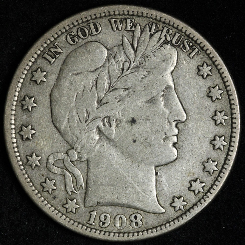 1908-D Barber Silver Half Dollar XF E215 IDMN