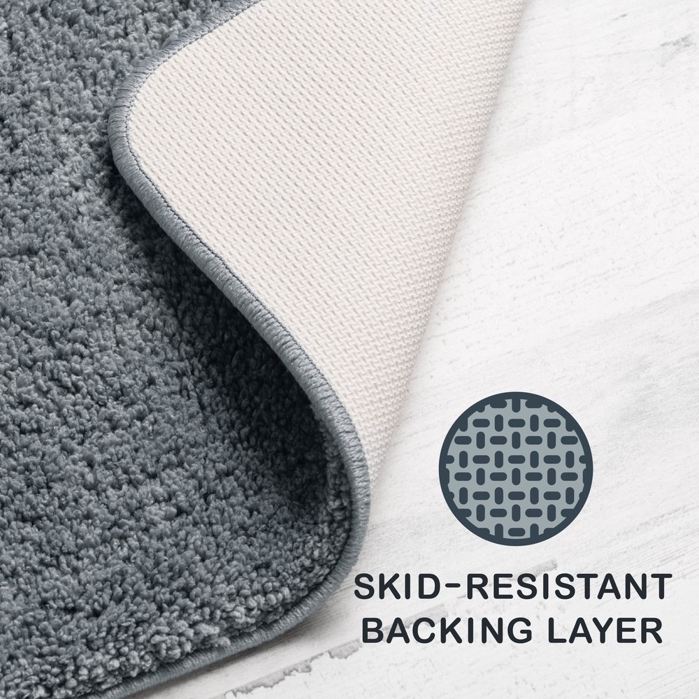 Mainstays Basic Polyester 20" x 22" Contour Bath Rug, Grey