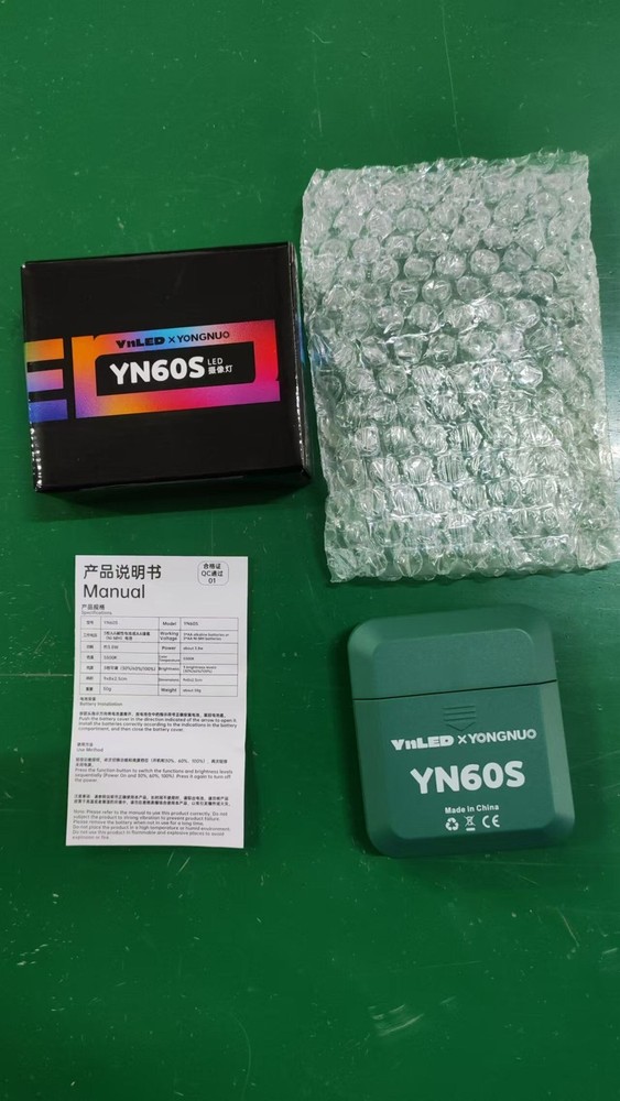 YN60S LED Video Light Mini Camera Light 5500K 3-Level RPEU