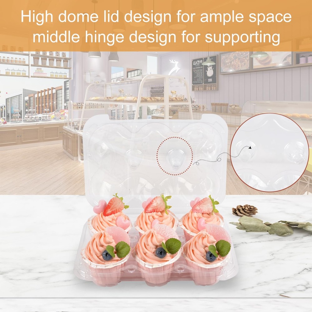 Cupcake Containers Holder - 6 Counts x 30 Sets Stackable Cupcake Boxes Carrie...