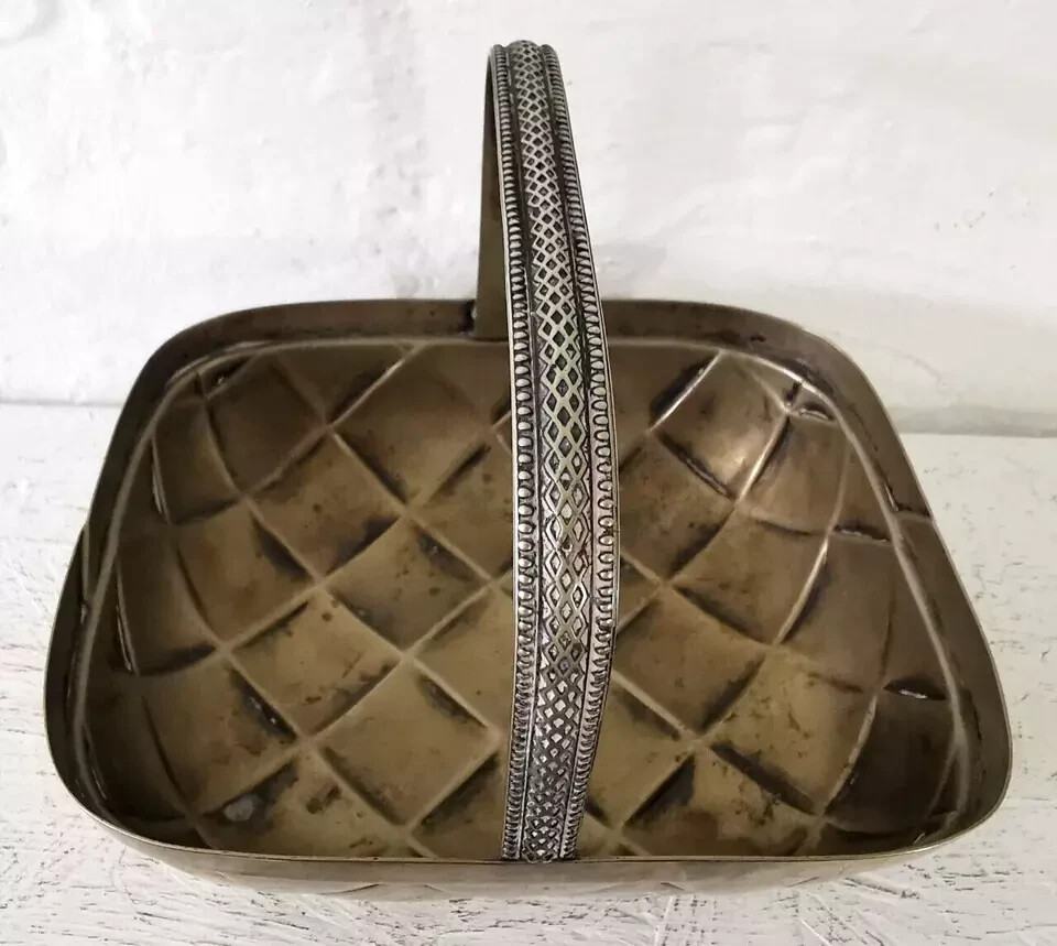 Antique Silver Plated Trug Or Basket - Planter