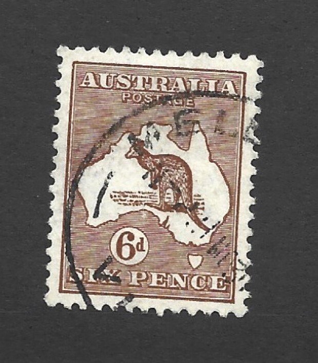 Australia Scott 96 - 6d Kangaroo/Map used VF