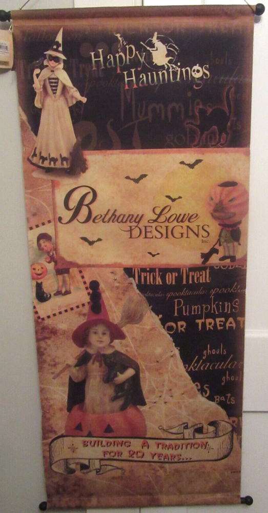 Bethany Lowe Happy Hauntings Halloween Scroll Hanging EUC