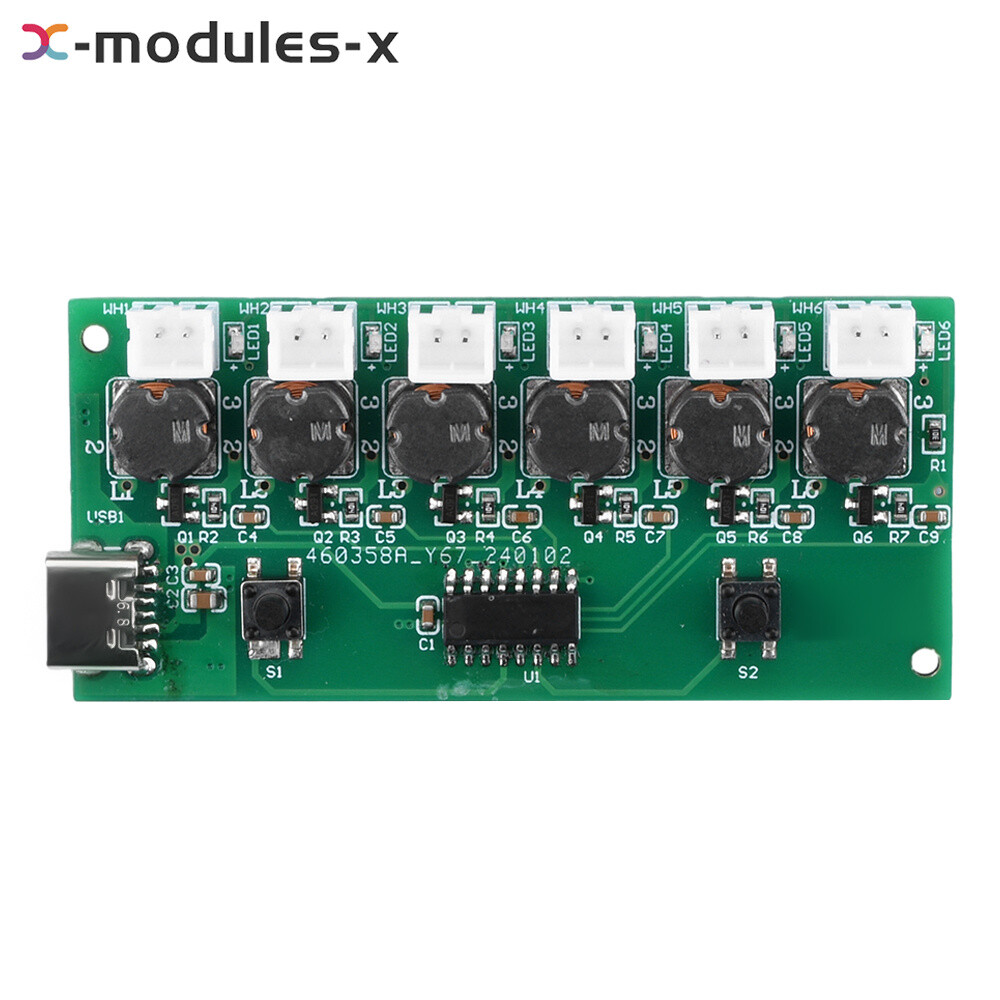 Type-C DC5V Ultrasonic Mist Maker 6 Channel Atomizing Module Humidifier DIY Kit