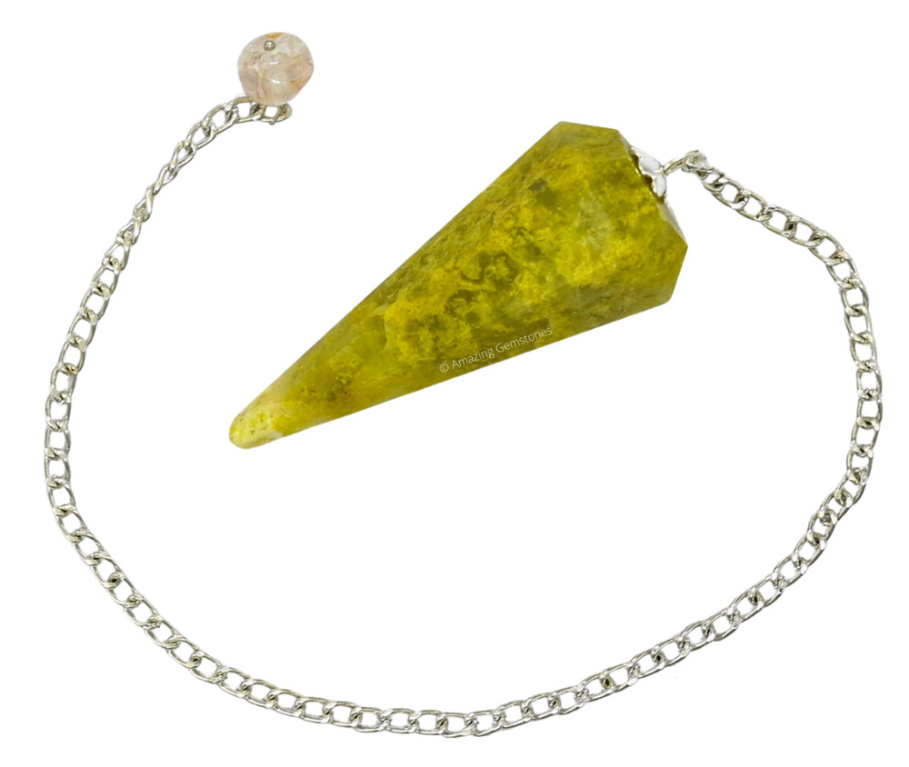 Green Opal Dowsing Crystal Pendulum