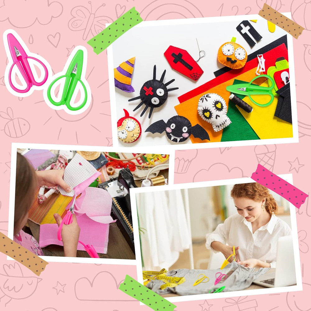 Ferraycle 18 Pcs Mini Scissors Multicolor Tiny Travel Scissors with Cover Portab