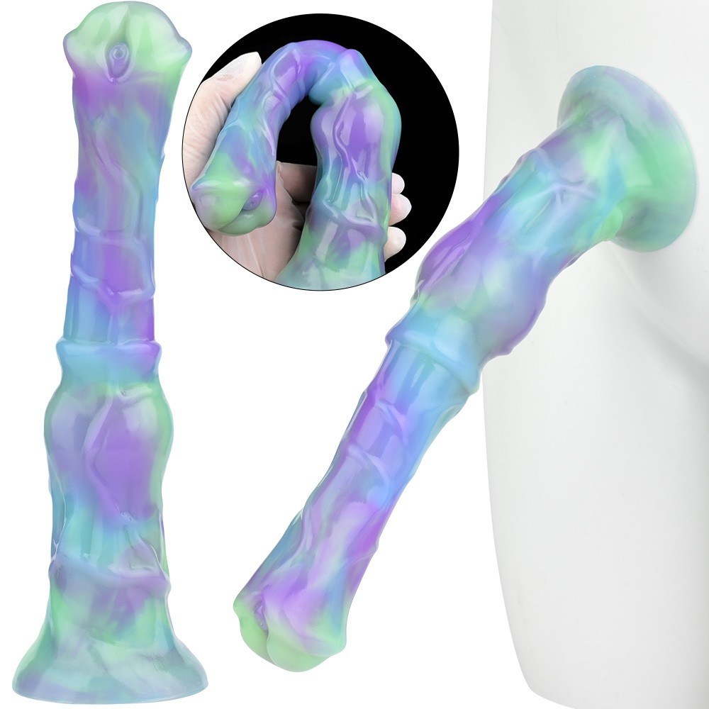 9.8" Slim Fantasy Monster Dildo Soft Silicone Suction Cup G-spot Long Anal Toy