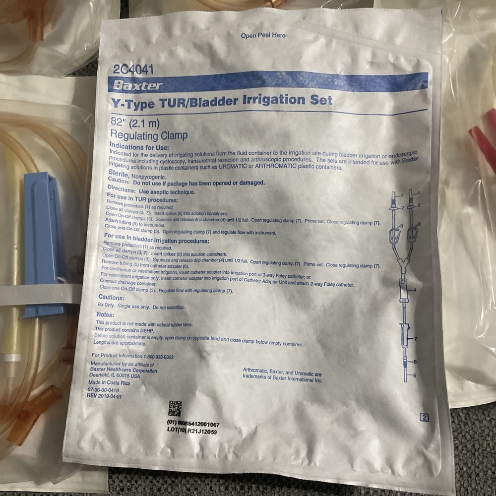 2 BAXTER Y-Type TUR/Bladder Irrigation Set 82' 2C4041