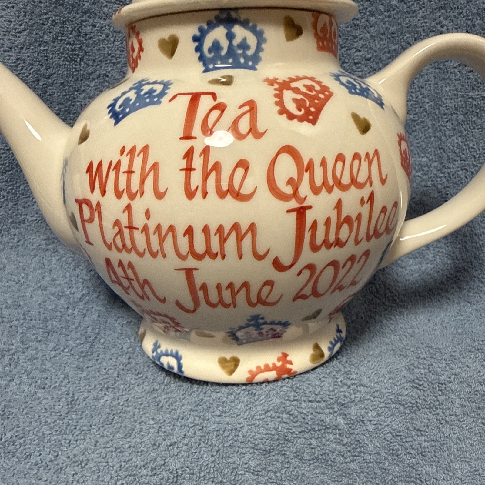 Emma Bridgewater Platinum Jubilee Tea with the Queen June 4 2022 Crown Hearts