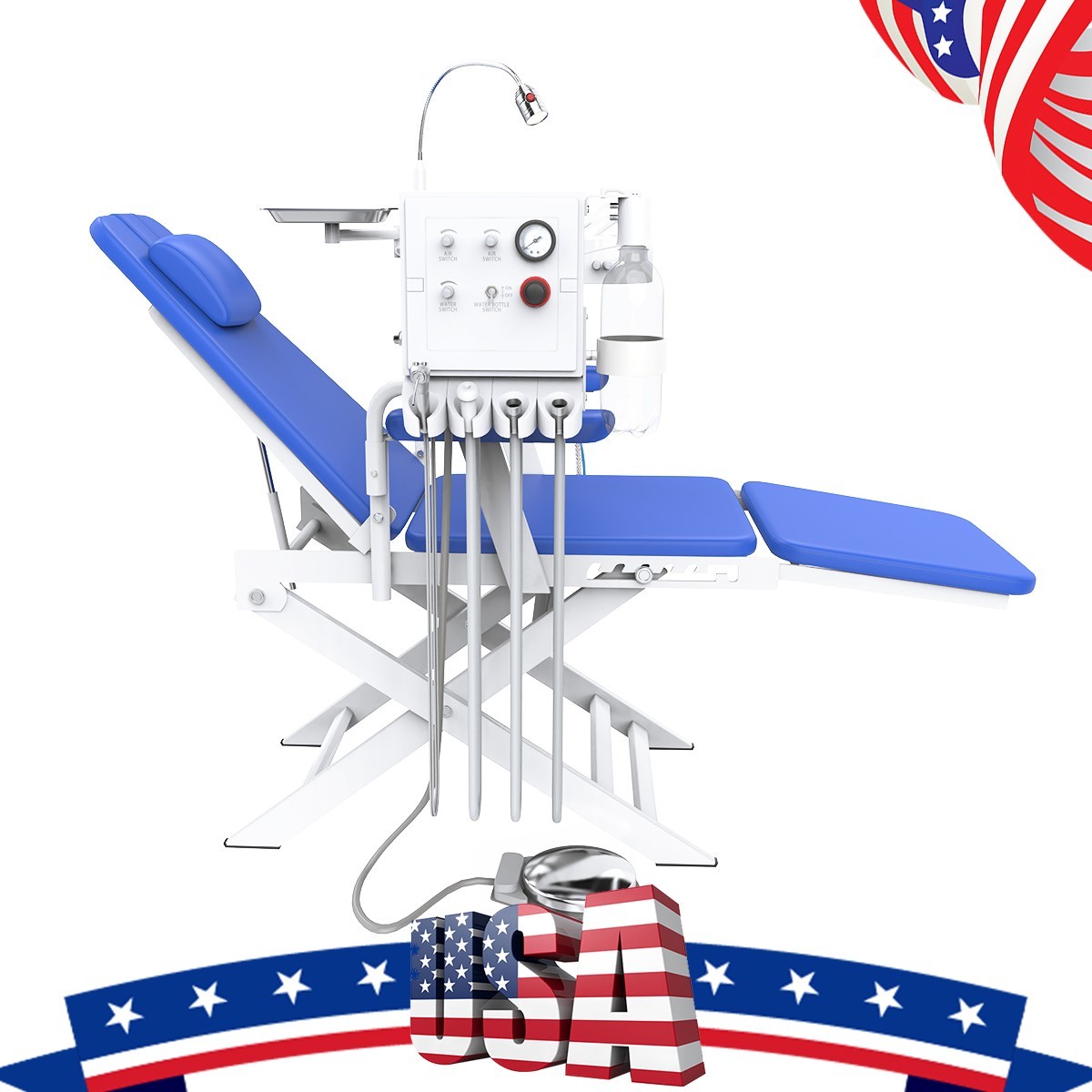 Dental Portable Folding Chair Air Turbine Unit LED Light /Mobile Dentist Chair