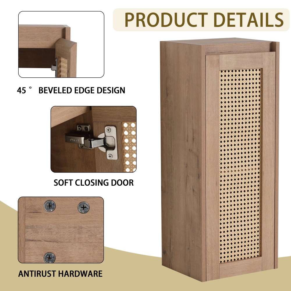 Bathroom Side Cabinet Soft Close Doors Float Mounting Design