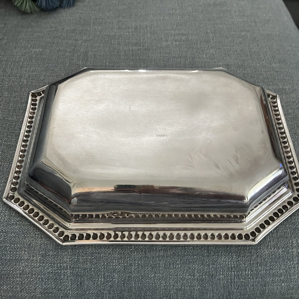 Vintage Hexagonal EPNS Raised Serving Dish.