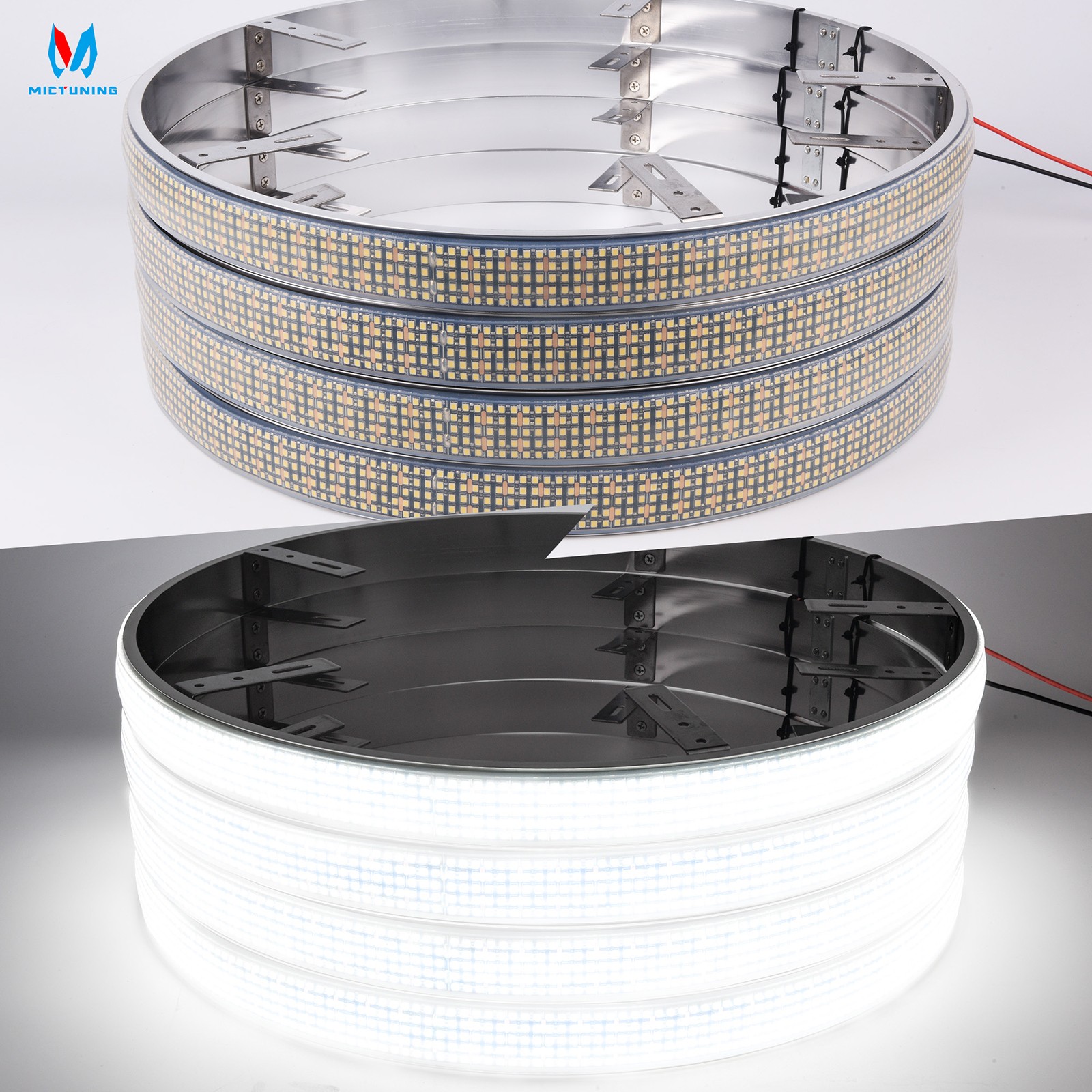 4Pcs 17" Inch 5-Row Pure White LED Wheel Lights Car Rim Lights Ultra-Bright